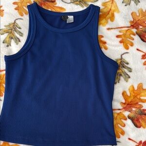 H&M Blue Ribbed Tank Top